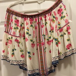 Off Shoulder Floral Blouse